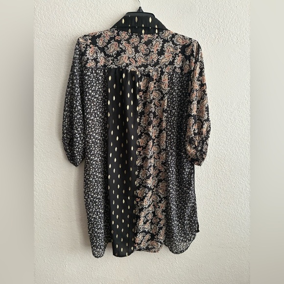 Umgee Sheer Mixed Prints Tunic Dress S - Picture 7 of 14